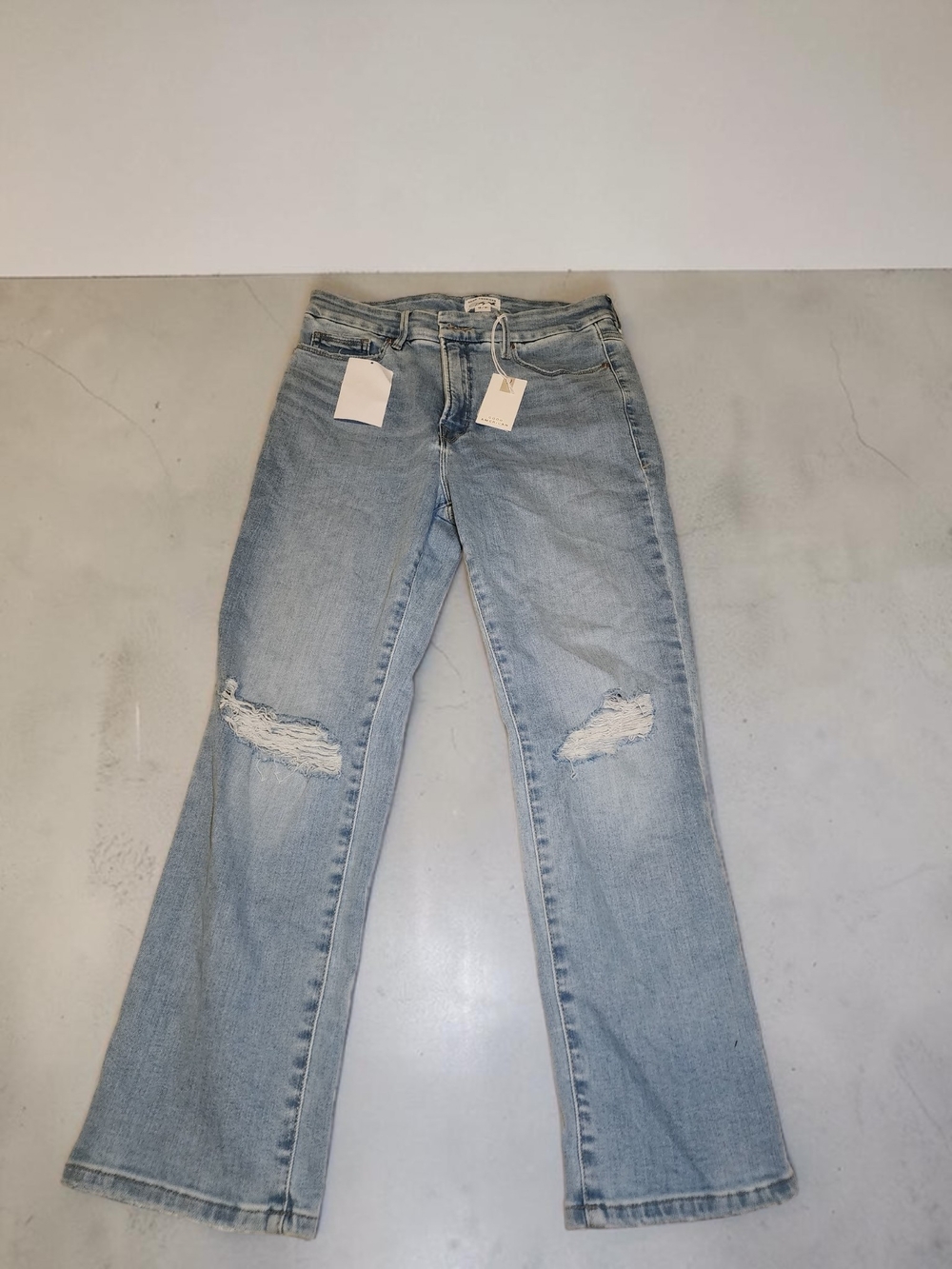 Good American Distressed Straight Leg Jeans - Size 12/31 - NWT